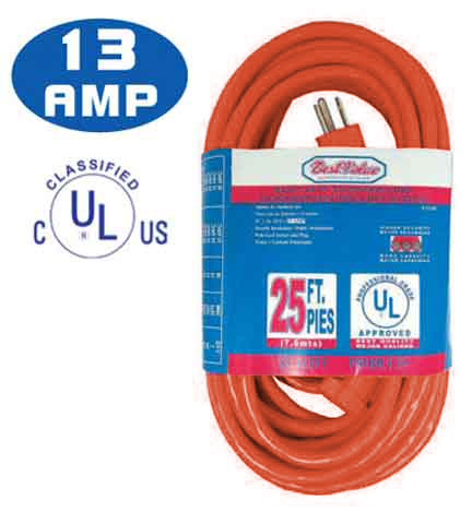 25ft UL INDUSTRIAL EXTENSION CORD 3-PIN