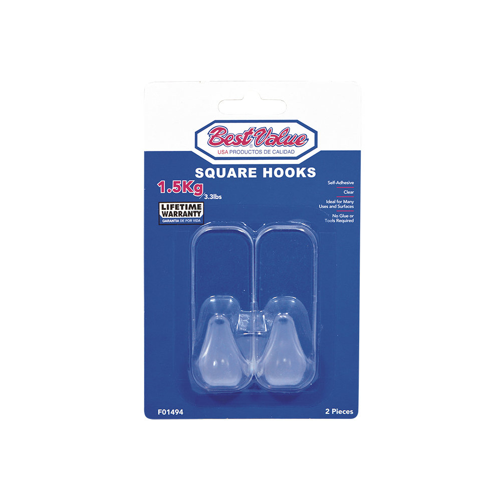 2PC SQUARE HOOKS (CLEAR)