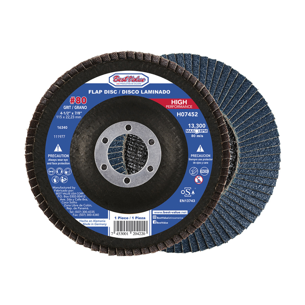 4 1/2" 80GR ABRASIVE FLAP DISC