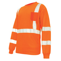 GE HI-VIS W/REFLECTIVE LONG SLEEVE SHIRT LARGE (ORANGE)