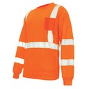 GE HI-VIS W/REFLECTIVE LONG SLEEVE SHIRT LARGE (ORANGE)