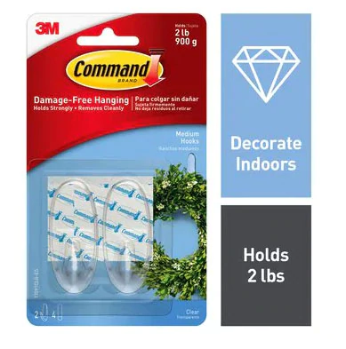 COMMAND HOOKS MEDIUM CLEAR 17091