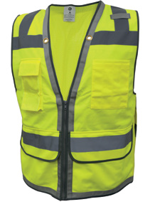 SURVEYOR SAFETY VEST - 10 POCKET GREEN XL