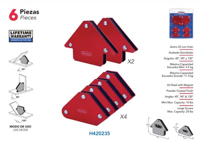 6PCS MAGNETIC WELDING HOLDER SET