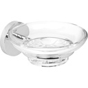 GLASS CHROME & CERAMIC SOAP DISH