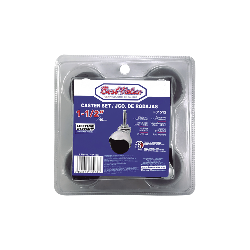 1 1/2" CASTOR FOR FURNITURE (4PK)