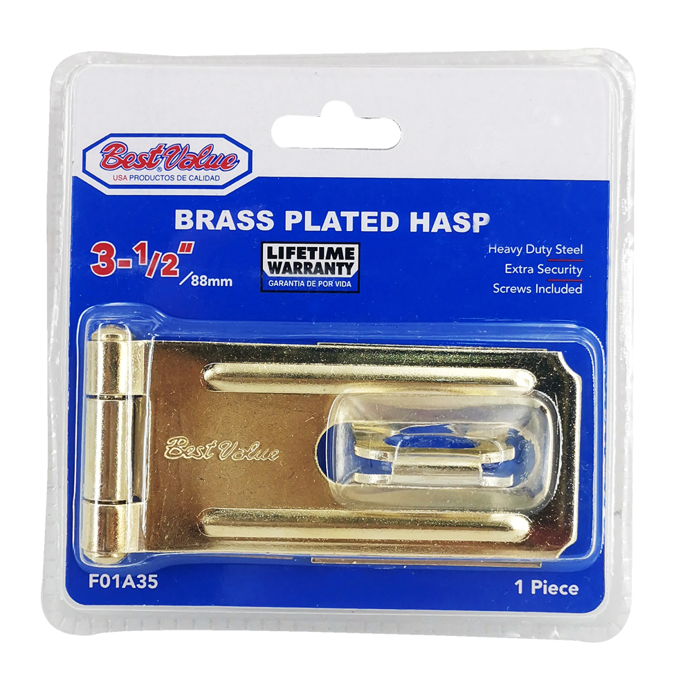 3 1/2" BRASS HASP & STAPLE