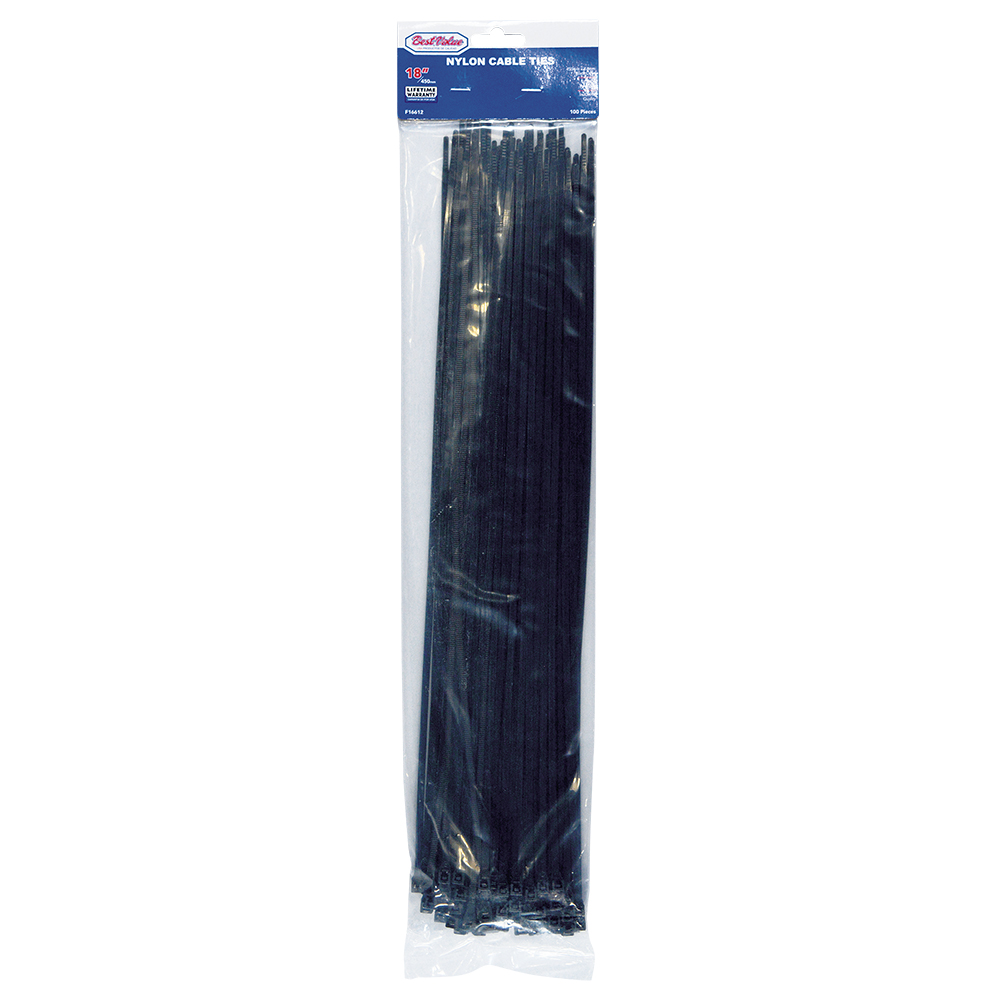 18" NYLON CABLE TIES BLACK 100PC