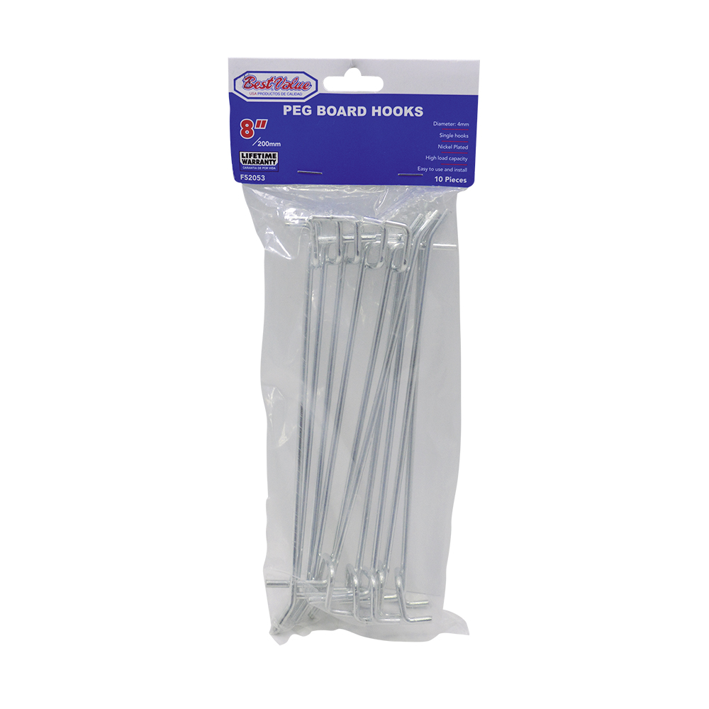 8" PEG HOOK (10 pack)