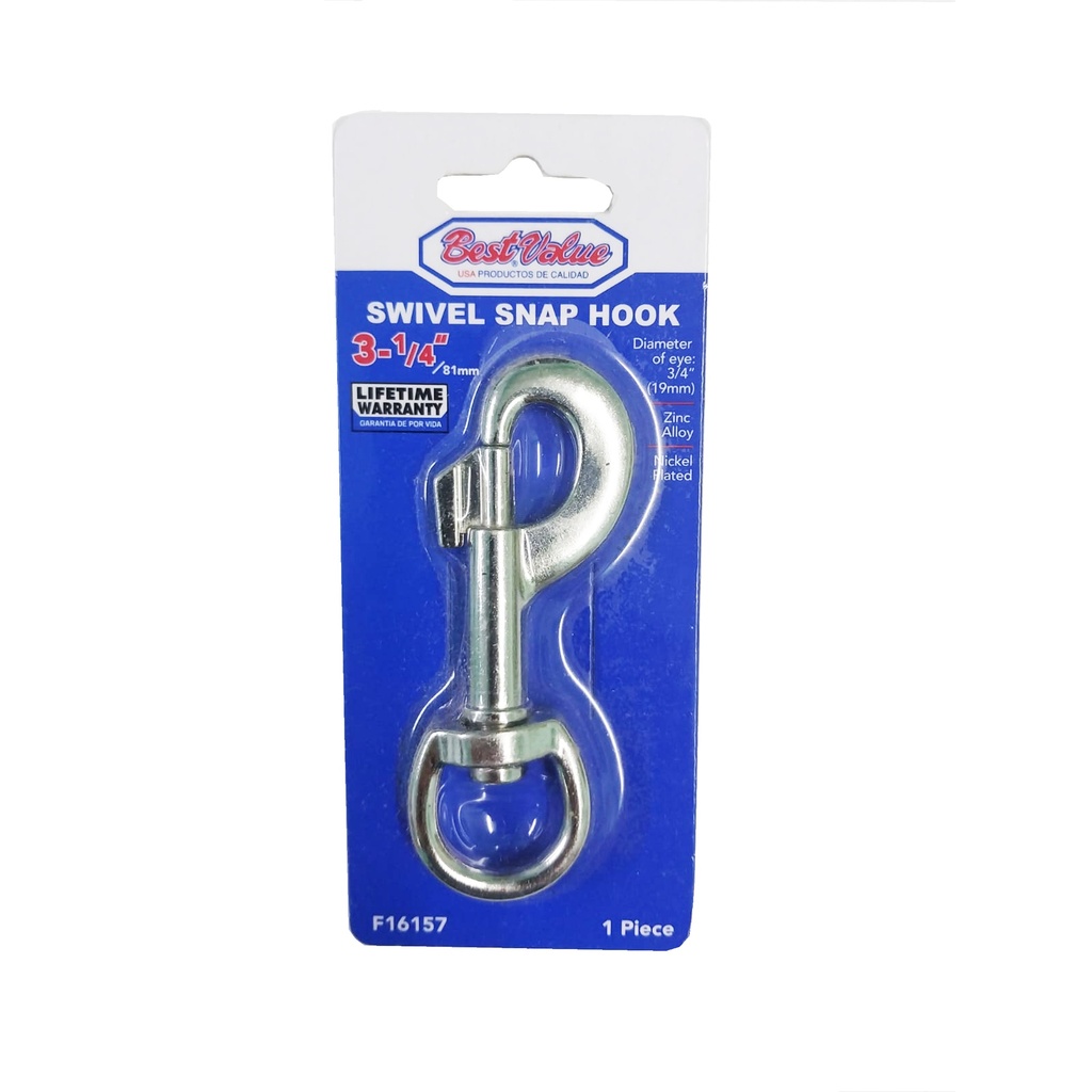 3/4" x 3 1/4" SWIVEL SNAP HOOK