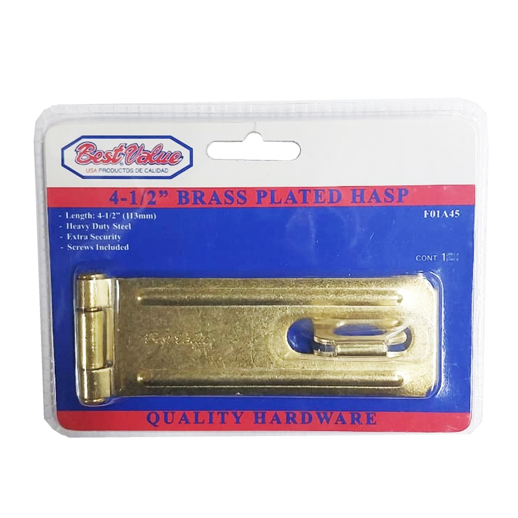 4 1/2" BRASS HASP & STAPLE