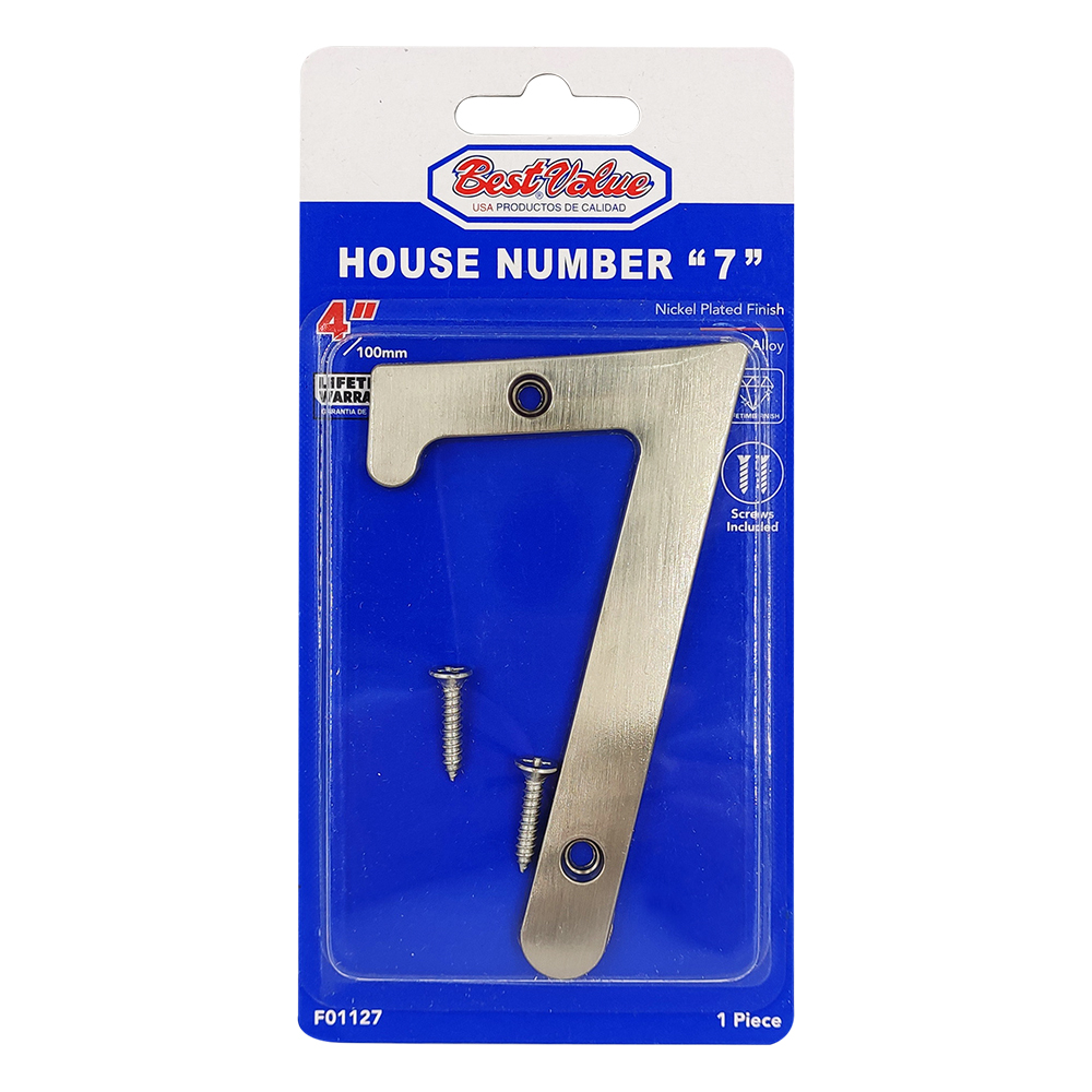 NICKEL-PLATED HOUSE NUMBER #7