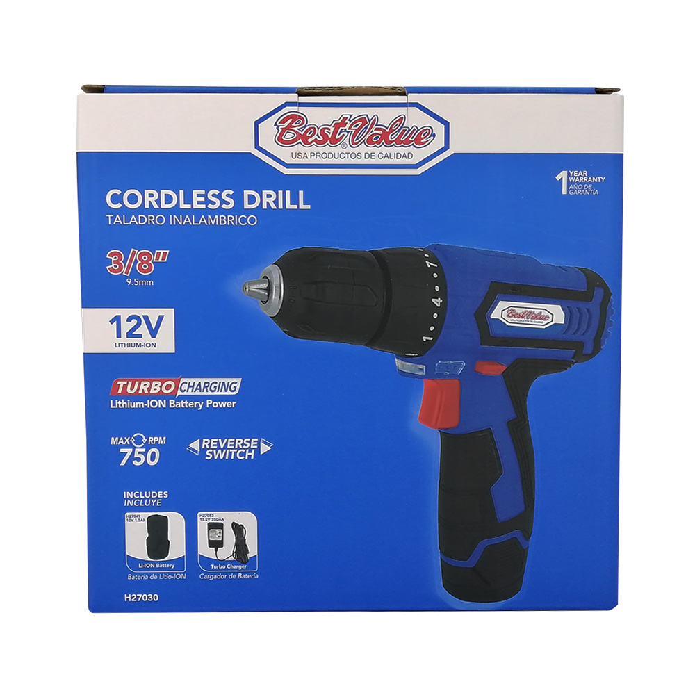 3/8" CORDLESS DRILL 12V BEST VALUE