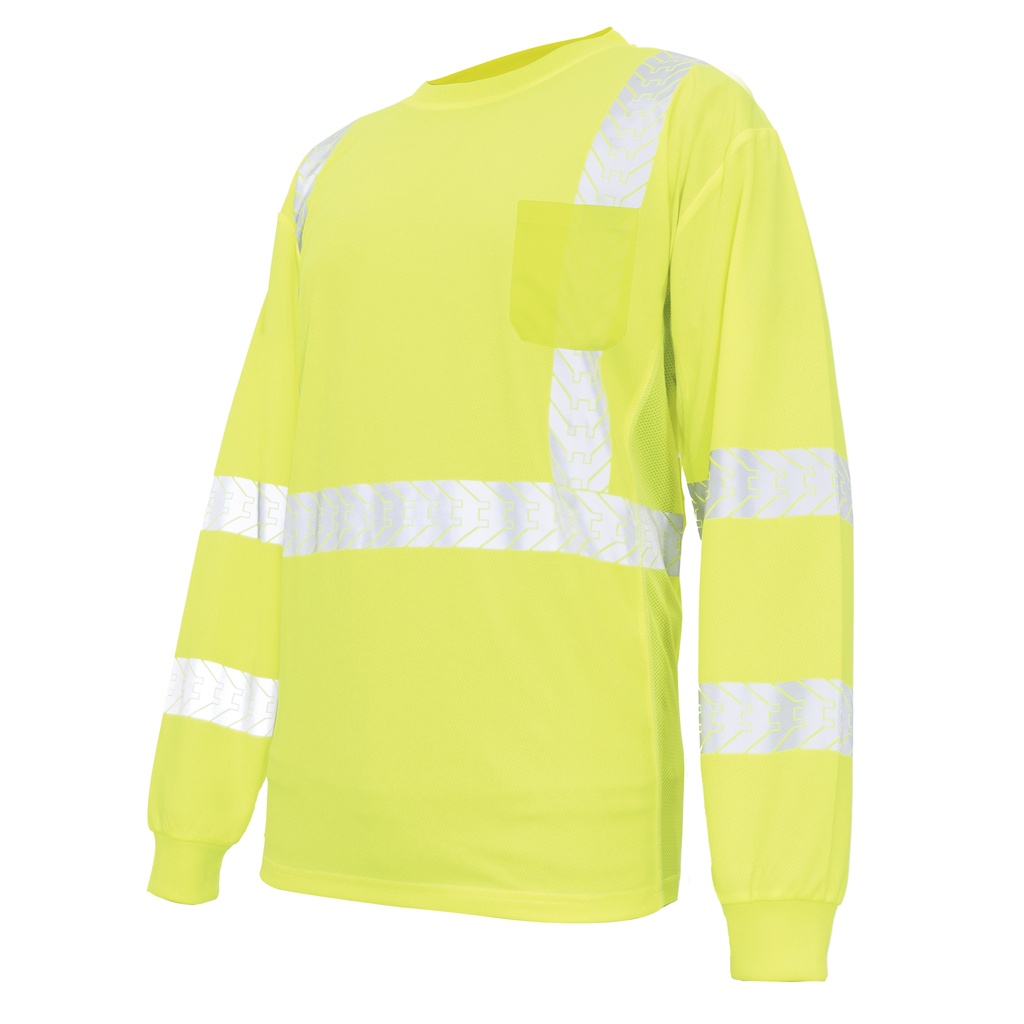 GE HI-VIS W/REFLECTIVE LONG SLEEVE SHIRT SMALL