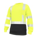 GE HI-VIS YW & BK W/REFLECTIVE LONG SLEEVE SHIRT 2XL