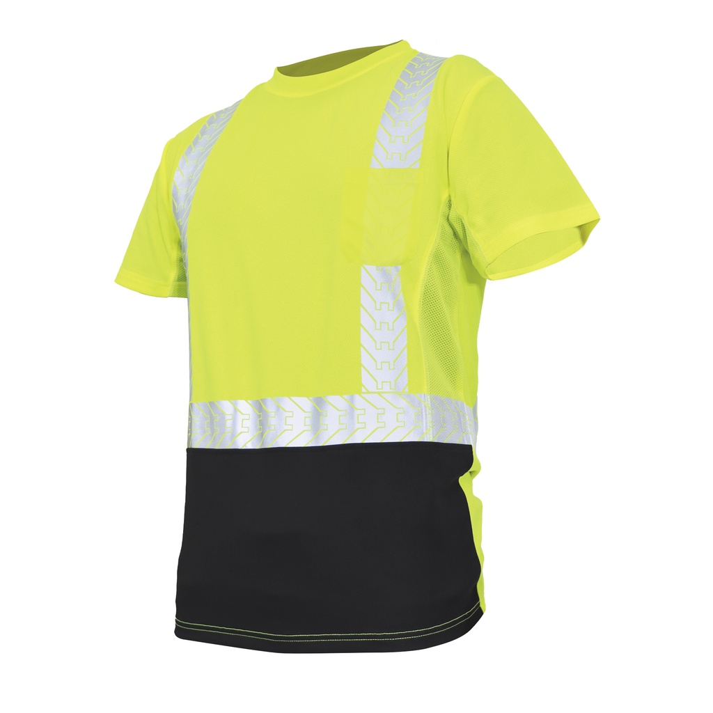 GE HI-VIS YW & BK W/REFLECTIVE SHORT SLEEVE SHIRT 2XL