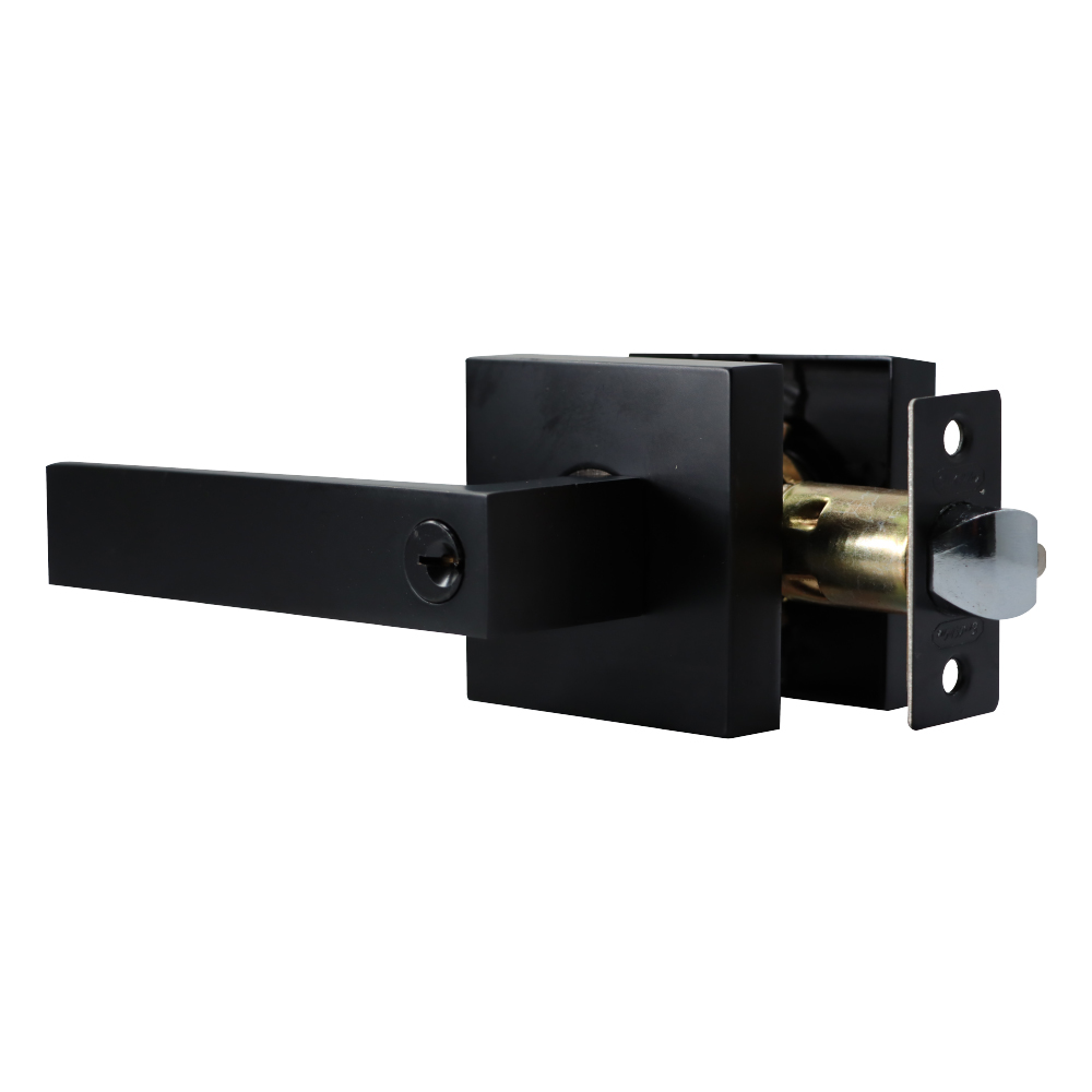 LEVER ENTRANCE LOCK SQUARE MATT BLACK