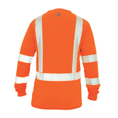 GE HI-VIS OR & BK W/REFLECTIVE LONG SLEEVE SHIRT MEDIUM