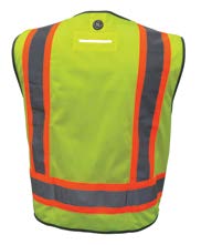 GE SURVEYOR SAFETY VEST  W/CONTRASTING TRIMS- 8 POCKET GREEN LARGE