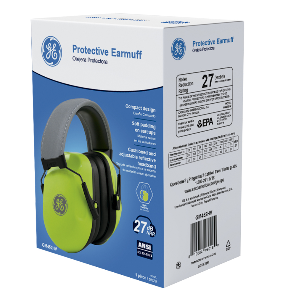 GE 27dB NRR HI-VIS PROTECTIVE  EARMUFF
