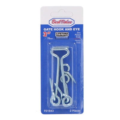 3" GATE HOOK & EYE (3PC)