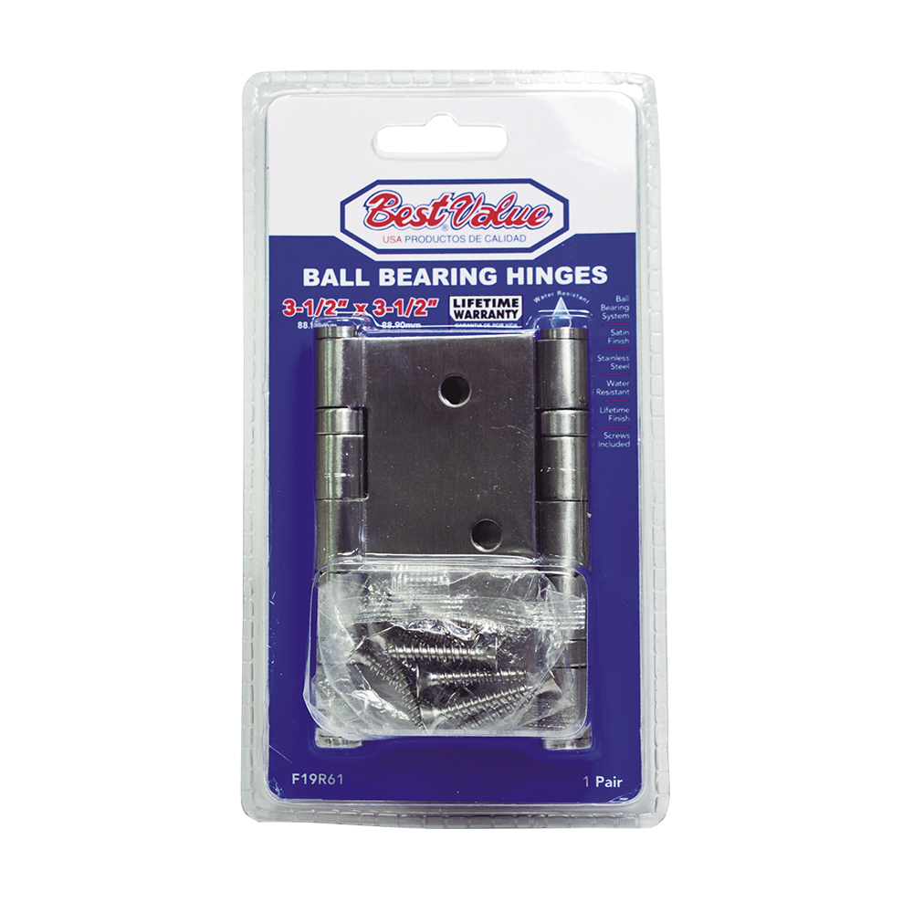 3 1/2" x 3 1/2" BALL BEARING HINGE (STEEL)