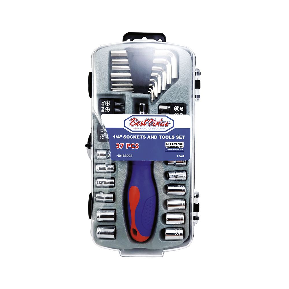 1/4" DRIVE SOCKET & BIT SET (37PC)