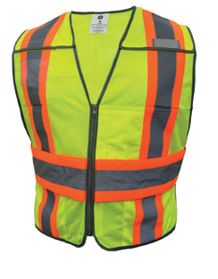 GE 5 POINT SAFETY VEST - 5 POCKET GREEN L