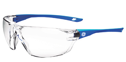 GE SAFETY GLASSES CLEAR LENS BLUE