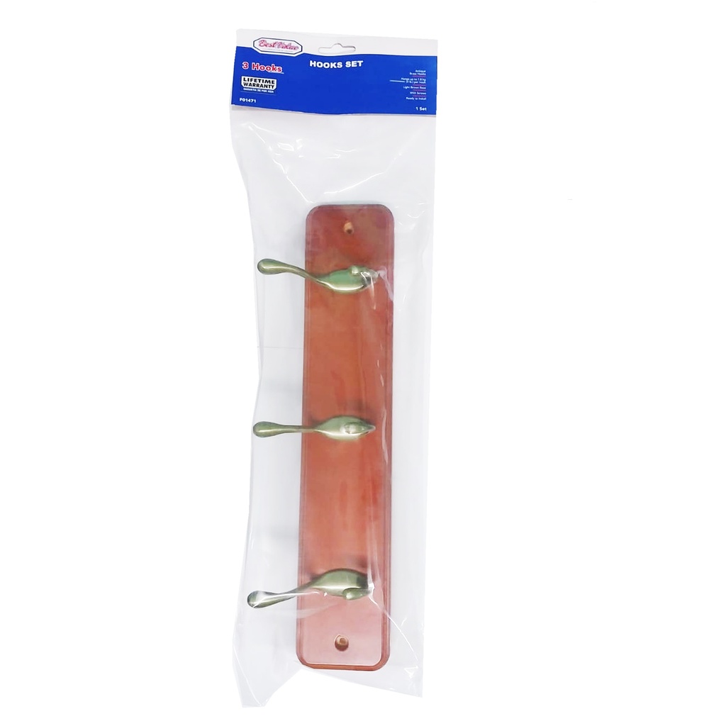 DOUBLE-HOOK SET WOOD (BROWN/AB)