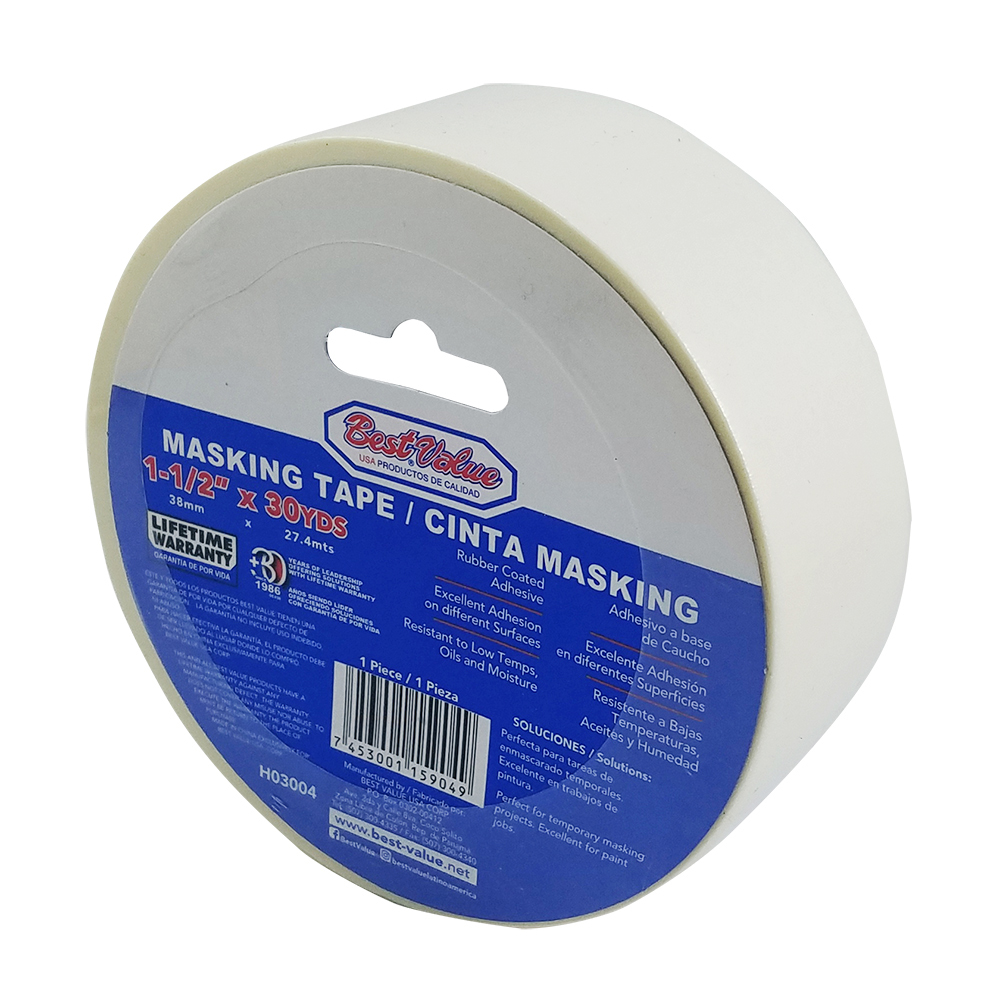 1 1/2" x 30yd BEST VALUE MASKING TAPE