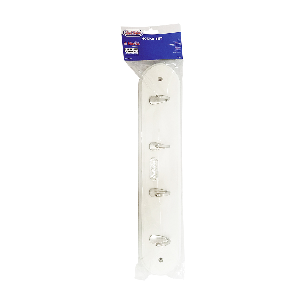 SINGLE HOOK SET WOOD (WHITE/NP)