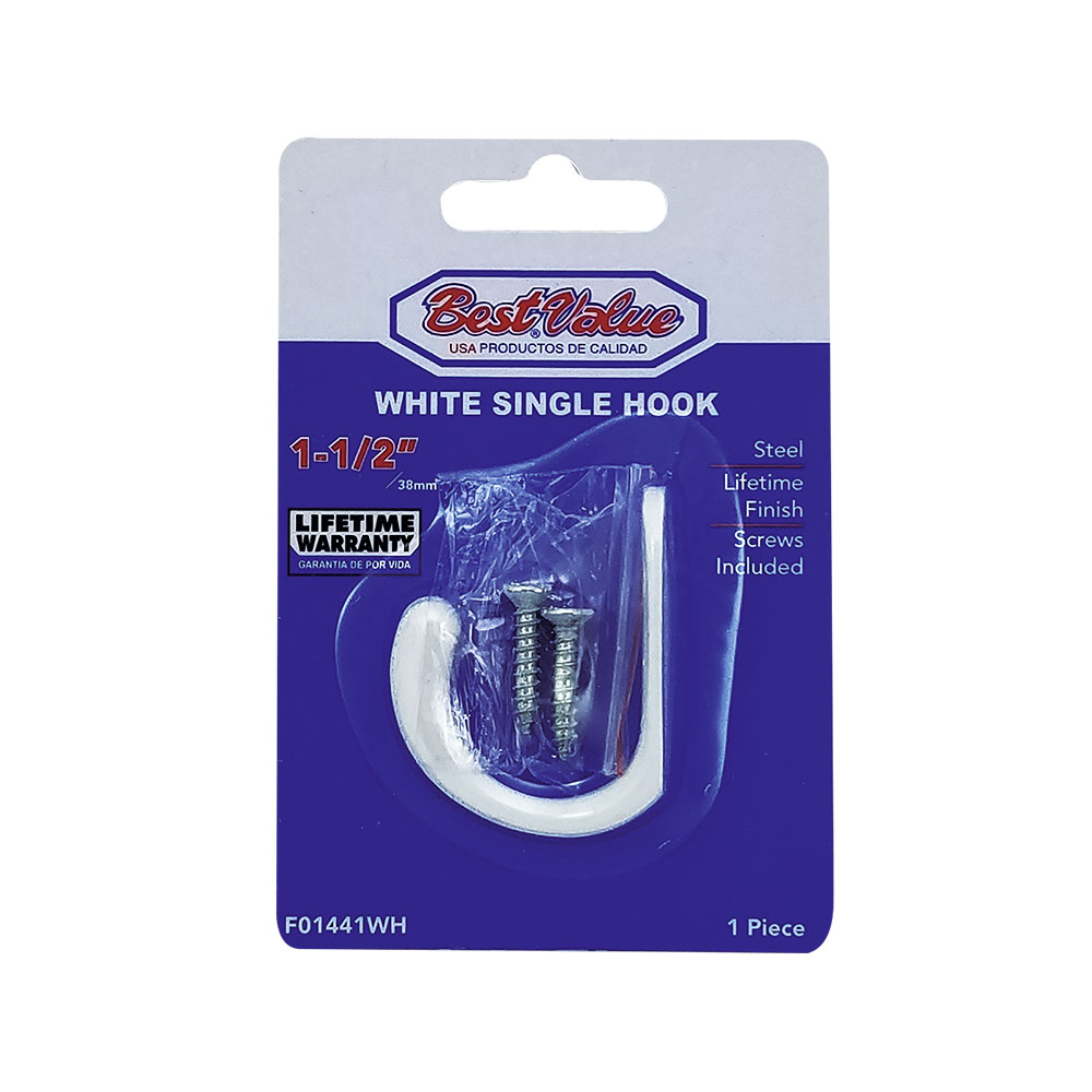 SINGLE METAL HOOK (WHITE)