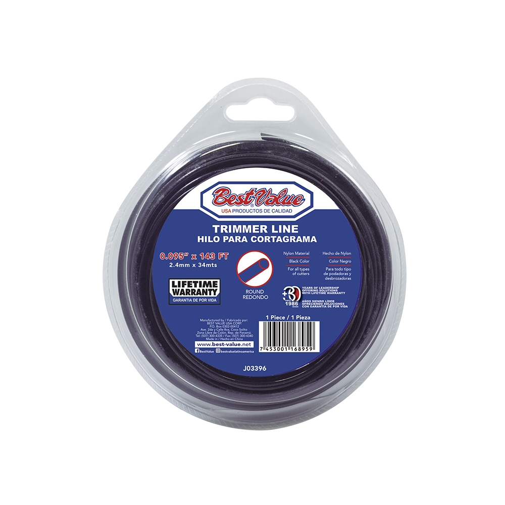 0.105" x 50FT NYLON TRIMMER LINE (BLACK)