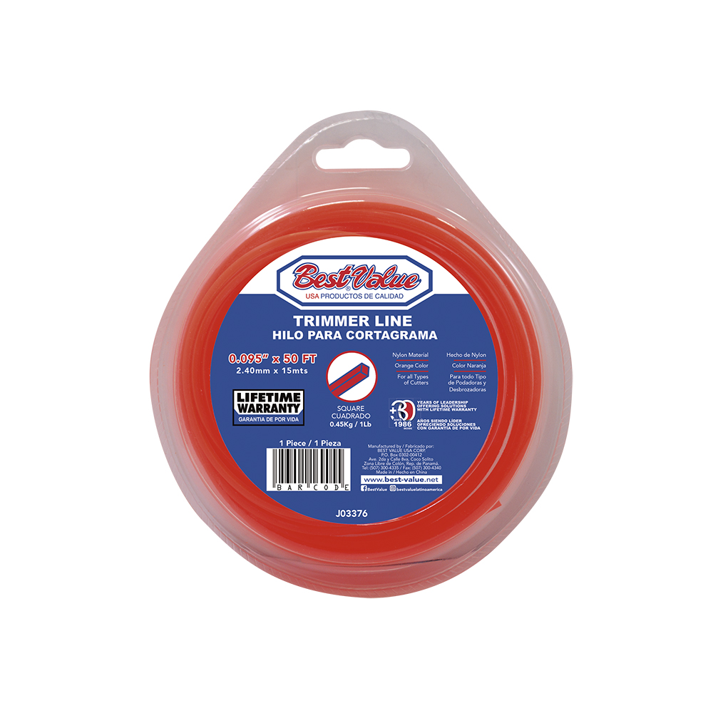 0.095" x 50FT NYLON TRIMMER LINE (ORANGE)