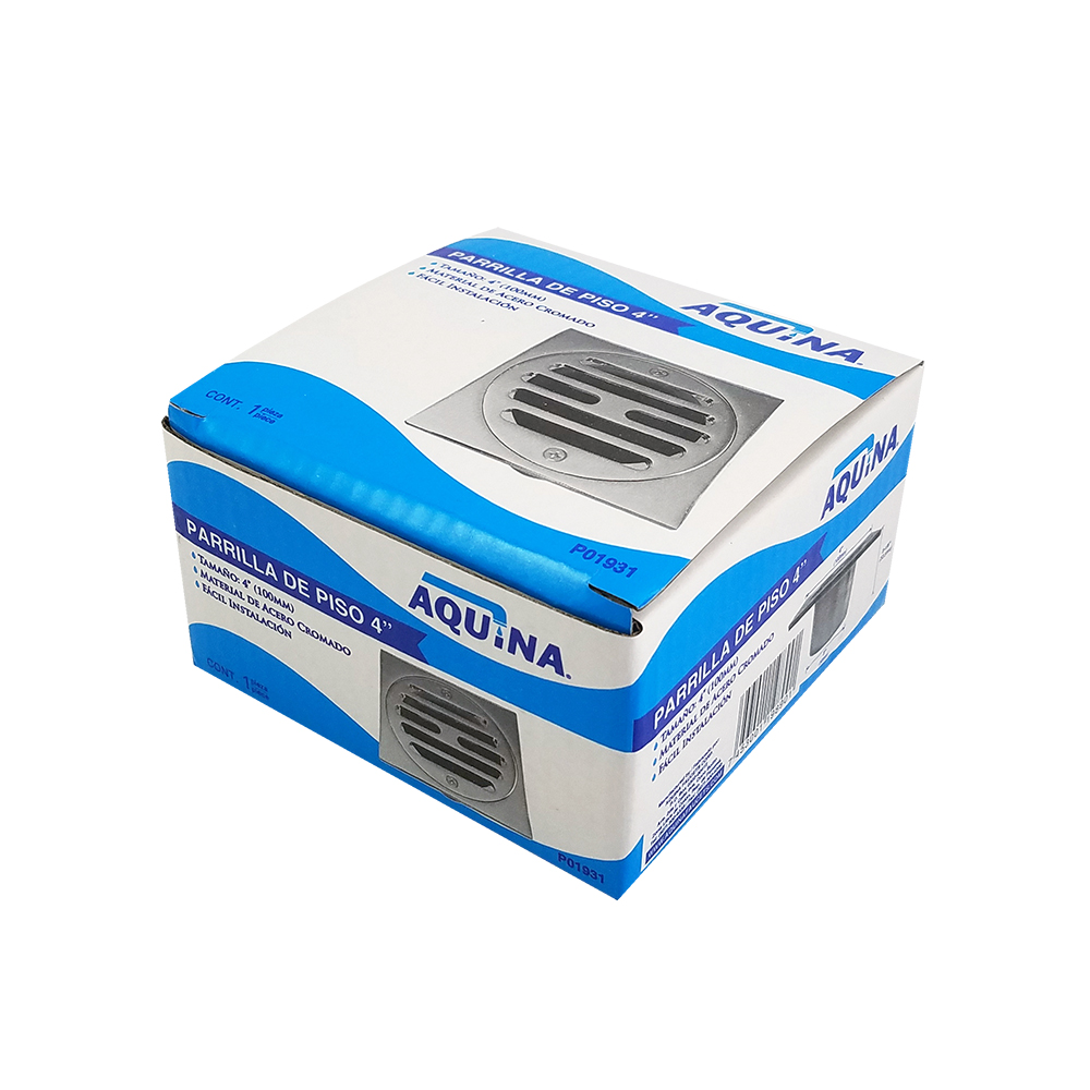 4" x 2 1/8" x 2" FLOOR DRAIN (CHROME)