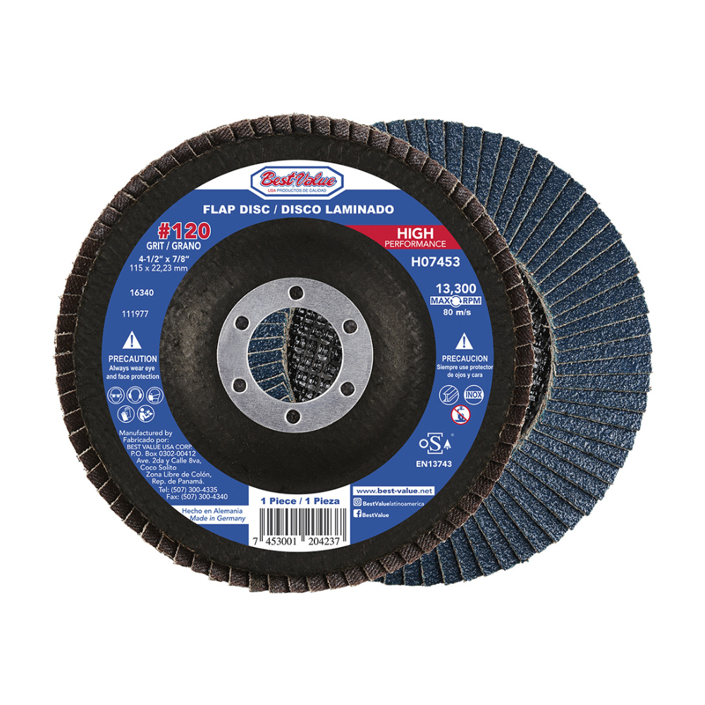 4 1/2" 120GR ABRASIVE FLAP DISC