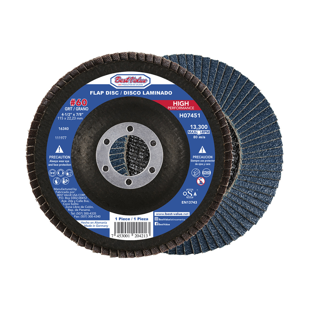 4 1/2" 60GR ABRASIVE FLAP DISC