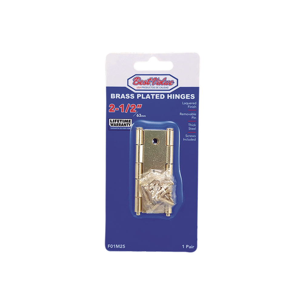 2 1/2" NARROW BRASS HINGE
