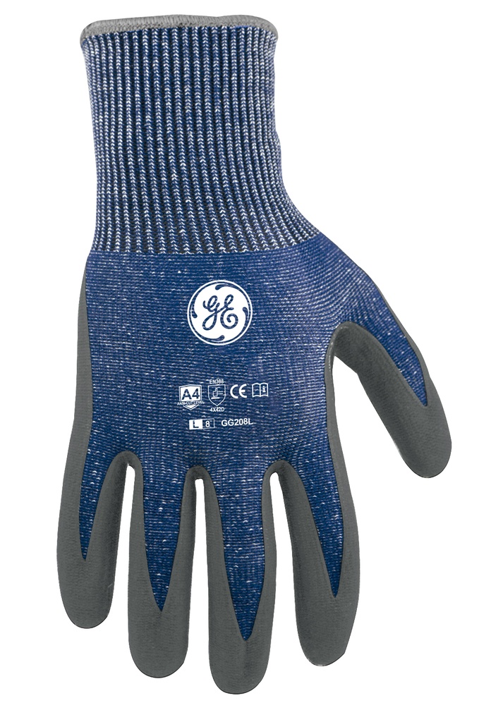 GE 13 GAUGE PU DIPPED A4 GLOVE LARGE