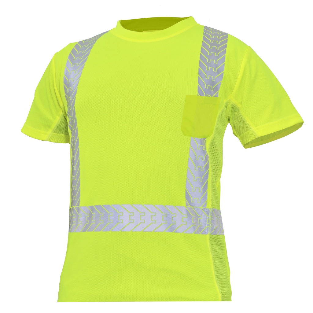 GE HI-VIS W/REFLECTIVE SHORT SLEEVE SHIRT LARGE (GREEN)