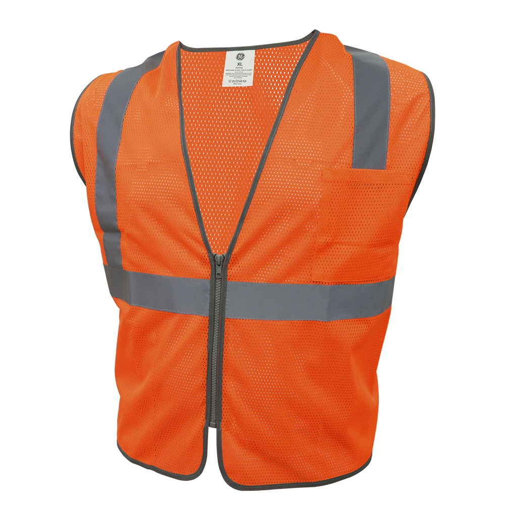 GE SAFETY VEST - 2 POCKET ORANGE MEDIUM