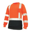 GE HI-VIS OR & BK W/REFLECTIVE LONG SLEEVE SHIRT LARGE