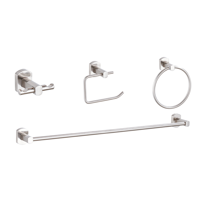 4 PCS BATHROOM ACCESSORY SET (NICKEL)