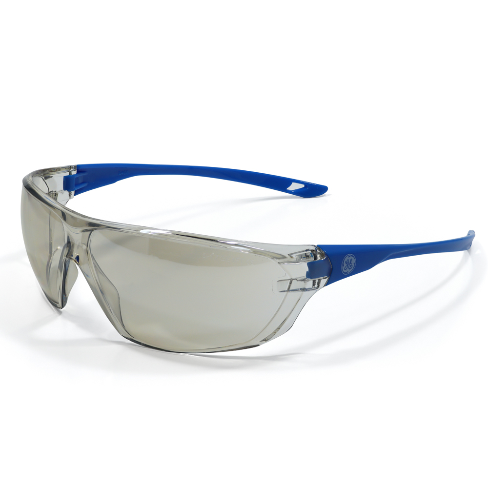 GE SAFETY GLASSES MIRROR AF LENS BLUE 