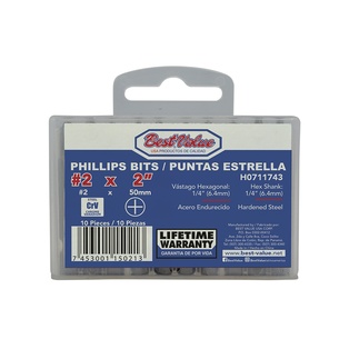 #2 PHILLIP SCREWDRIVER TIPS (10PK)