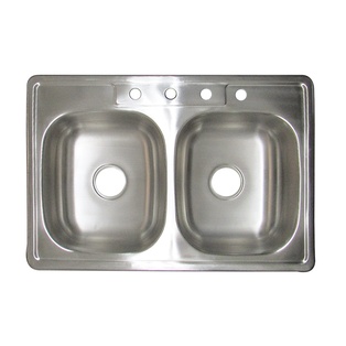 33" x 19" x 6" DOUBLE KITCHEN SINK