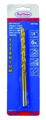 1/4" TITANIUM METAL DRILL BIT