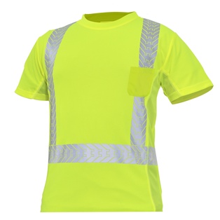 GE HI-VIS W/REFLECTIVE SHORT SLEEVE SHIRT MEDIUM (GREEN)